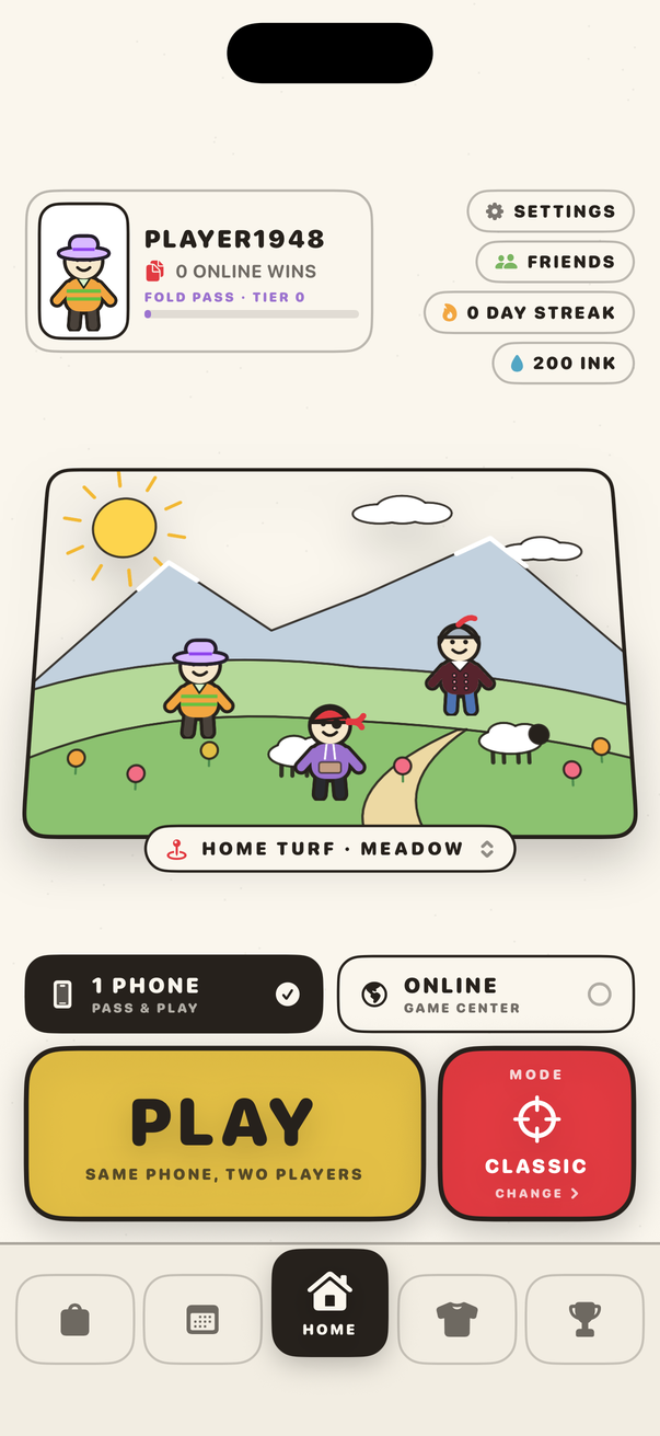 Home screen with the Fold Pass card